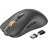 ProtoArc EM15 USB C Mouse, Tri-Mode Bluetooth Mice for Laptop, Gray | 68g Ultra-Light, Full-Size Ergonomic Design, Silent Clicks, Rechargeable, Dual Receivers (Type-C &amp; USB-A), for Windows, Mac