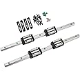 200MM Linear Rail 2PCS HGR15 Linear Guide Rail HGH15 Linear Slide Rail with 4PCS HGH15CA Carriage Slider Block CNC Kit