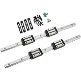 300MM Linear Rail 2PCS HGR15 Linear Guide Rail HGH15 Linear Slide Rail with 4PCS HGH15CA Carriage Slider Block CNC Kit