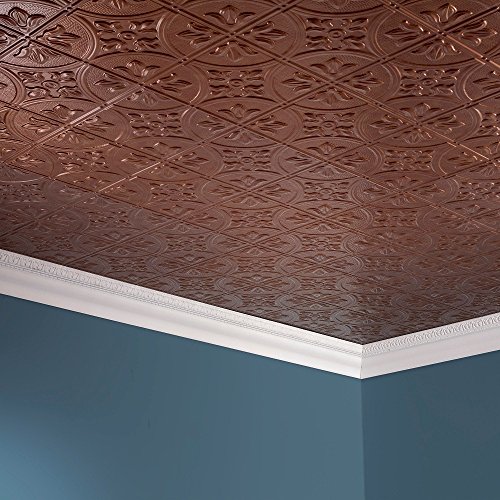 Fasade Easy Installation Traditional 2 Antique Bronze Glue Up Ceiling Tile / Ceiling Panel (2' x 4' Panel)