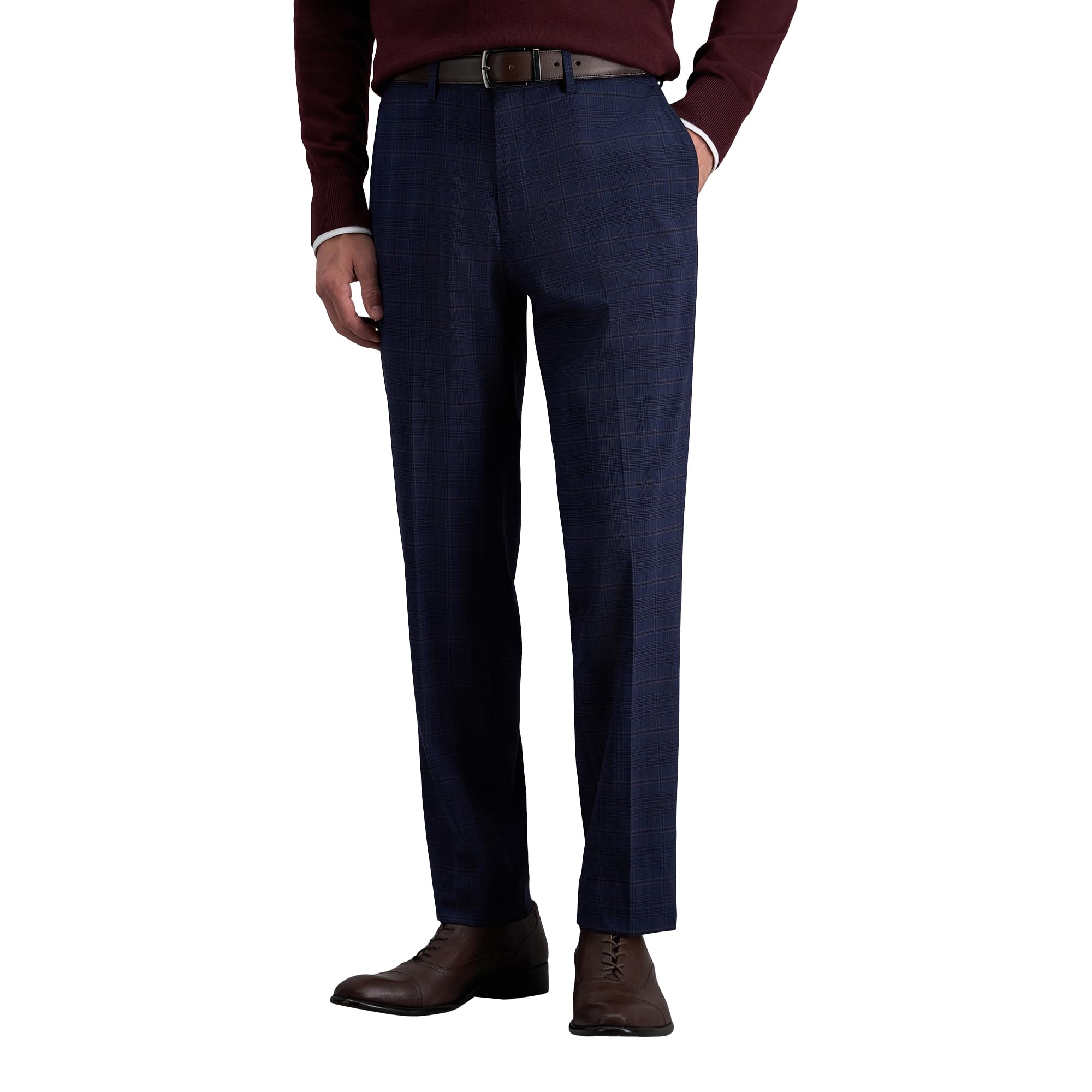 Haggar Men’s JMH Premium Stretch Slim Fit Suit Separates – Pants & Jackets Blue Plaid 34W x 32L