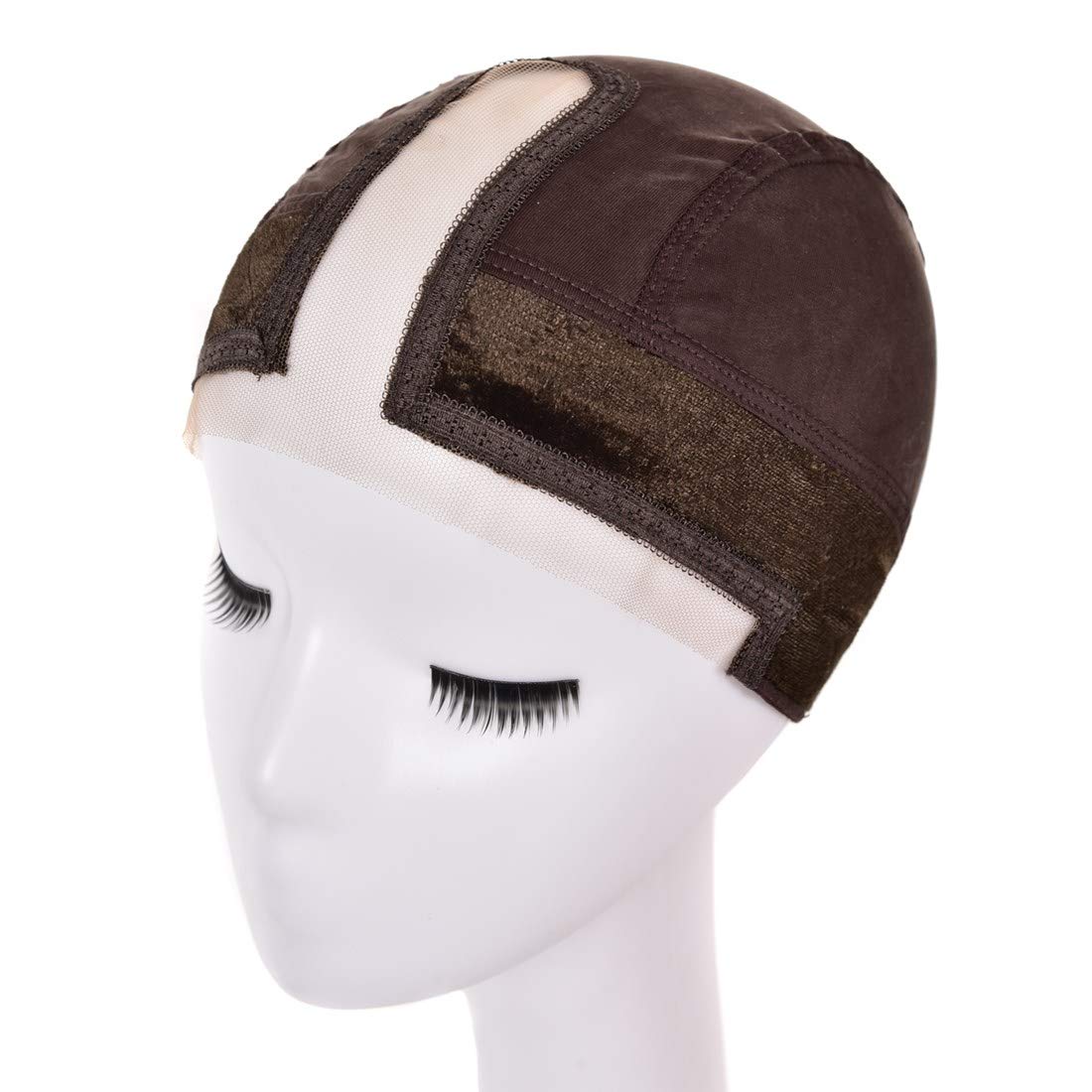 Lace Gripcap Velvet Comfort Adjustable All in one Lace Wig Grip Band with Silk Wig Cap for All Lace Wigs and Frontals with Swiss Lace,Make HAIRLINE and PART Seamless Transitio (Dark Brown)