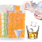 NACOLUS 50PC Disposable Ice Cube Bags with Silicone Funnel,BPA-Free | True Silicone Funnel,Not Tpr,Odor-Free Pe,24 Cubes Per Bag,Freezer Space Saver,Batch Ice Making,Stackable Storage,Party Ready
