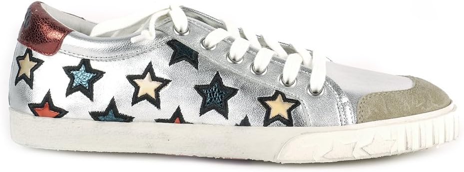 Ash MAJESTIC Star Print Trainers Silver Leather