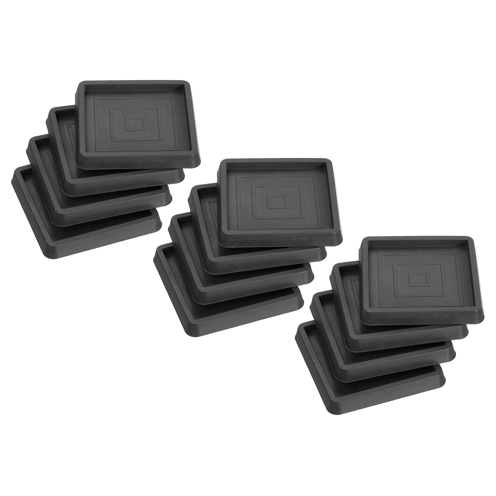 uxcell Chair Leg Floor Protectors, 12Pcs 2.5" - Rubber Square Non-Slip Furniture Pads, Anti-Slip Furniture Pad for Hardwood Floors, Bed Stopper (Black)