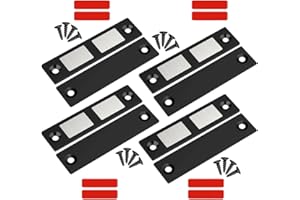 30 Lb Magnetic Door Catch Black, Heavy Duty Cabinet Latch, Cabinet Drawer Door Magnets,4 Pack Kitchen Magnets Closures, Doubl