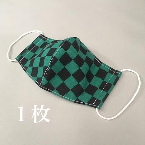 ハンドメイド 鬼 布マスク 日本製 市松模様 綿 晒し 送料無料 マスク 洗えるマスク 1パック1枚入り 男女兼用 大人用マスク フリーサイズ 飛沫予防 軽量 立体 無地 在庫あり