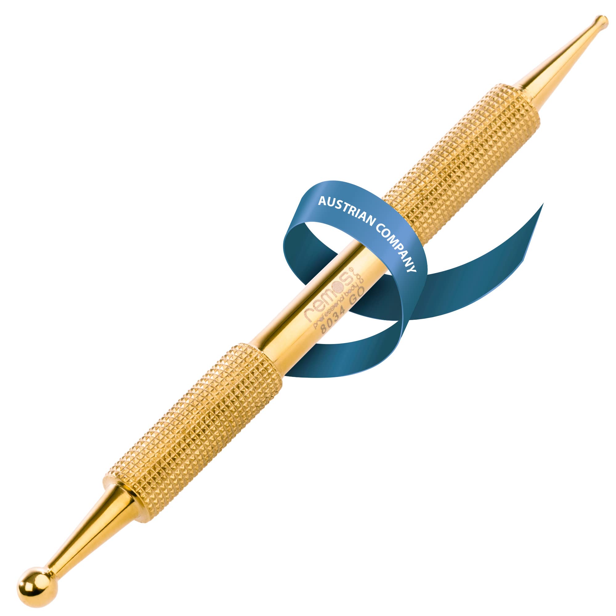 REMOS Acupressure & Meridian Pen - Gold-Plated - 10 cm Ball-Ø 1.5/3.5 mm