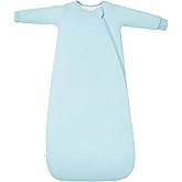 TOTBASIC Baby Sleep Sack Long Sleeve Wearable Blanket 1.0 TOG, Premium Soft Infants Warm Sleeping Bags with 2-way Zippers