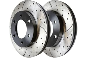 AUTO SHACK AutoShack PR41413LR Pair of 2 Front Drilled and Slotted Brake Rotors Black Driver and Passenger Side Replacement for 2005-2017 2018 2019 Nissan Frontier 2009-2012 Suzuki Equator 2.5L 4.0L V6 4WD RWD