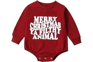 FYBITBO My First Christmas Baby Girl Boy Outfit Sweatshirt Romper Sweater Onesie Long Sleeve Bodysuit Fall Clothes