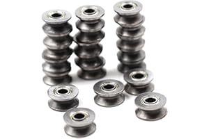 PREAMER 20pcs 624ZZ Mini V Groove Roller Bearing Guide Rail Ball Bearing Wheel Roller Guide Small Pulley Bearing,4x13x6mm