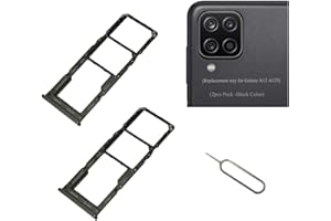MFLDSFLHM [2pcs Pack] Galaxy A12 Replacement Dual SIM Card Tray Holder Parts for Samsung Galaxy a12 SM-A125u SM-A125u1 -Black Color (not fit for Single SIM Version)