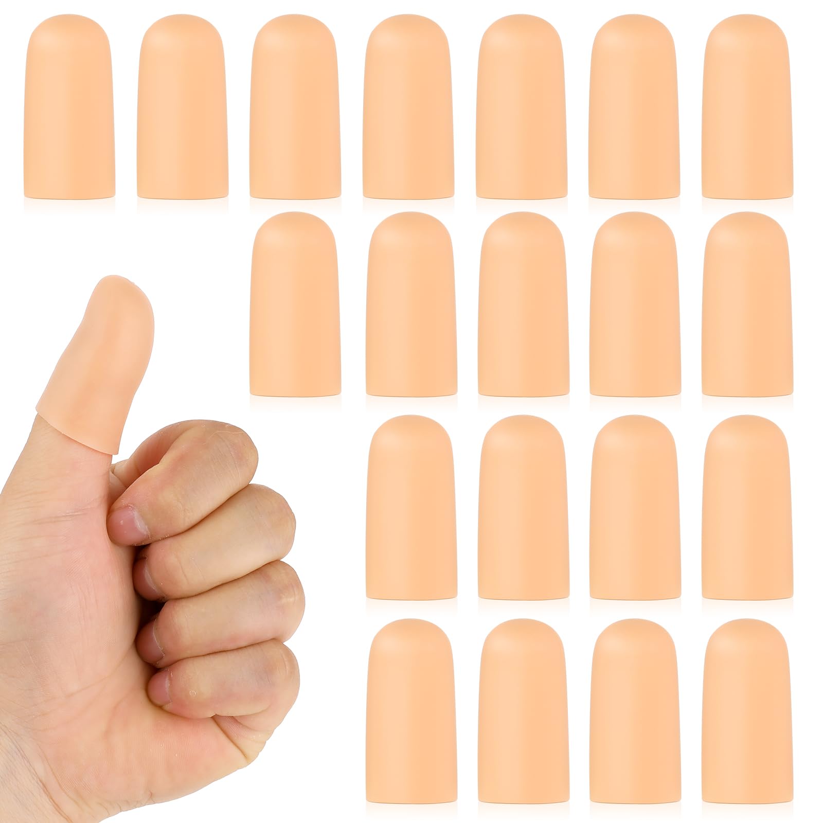 Lusofie Finger Protectors, 20Pcs Finger Cots Finger Bandage Silicone Finger Support Thumb Protector for Fingers Arthritis, Finger Cracking Fingers Pain Relief Finger Arthritis and More