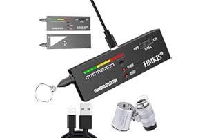 HMKIS Diamond Tester Pen Kit, Jewelry Tester with 60X Jewelry Loupe Magnifier, Diamond Selector for Novice and Expert
