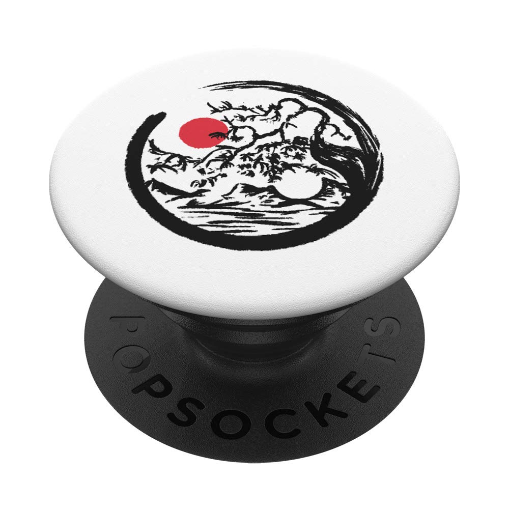 Japanese yin yang symbol made of a nature tree landscape PopSockets Swappable PopGrip