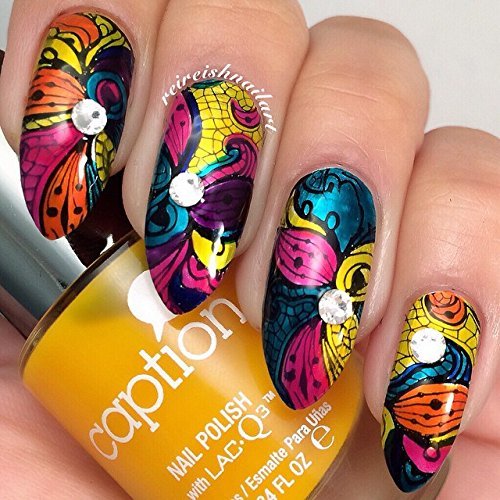 PUEEN 2015 Nail Art Stamping Plate Celebration Collection - LACE BLOSSOM - NEW INVENTION Super Size All You Can Stamp Full Size Stamping Image Plates Manicure DIY (Infinite Images With Your Creativity)-BH000475