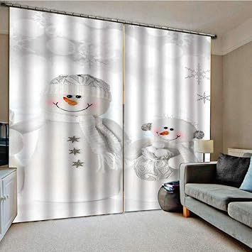 Bbqtabz Thermo Verdunklungsgardine Schneemann 3d Kinderzimmer Verdunkelungsvorhange Gardinen Wohnzimmer Gardinen Blickdicht Kinder Vorhange Schlafzimmer 220cmx215cm 110x215 X2 Amazon De Kuche Haushalt