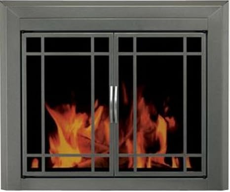 Pleasant Hearth Ed 5410 Edinburg Glass Fire Screen Gunmetal