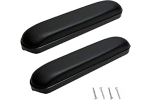 Universal Replacement for Wheelchair & Transport Chair Arm Rests - 10-1/4" Length with 5-1/2" Hole Spacing, Leather Look (1 P