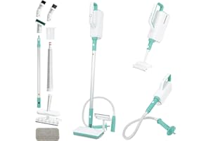 STRCEAT Steam Mops for Floor Cleaning,250ml 1200W Powerful Steam Mop,3 Adjustable Levels Electric Floor Steamer for Carpet Laminate Hardwood Grout,7 Multi-purpose Accessories & 2 Pads & Carpet Glider (Blue)