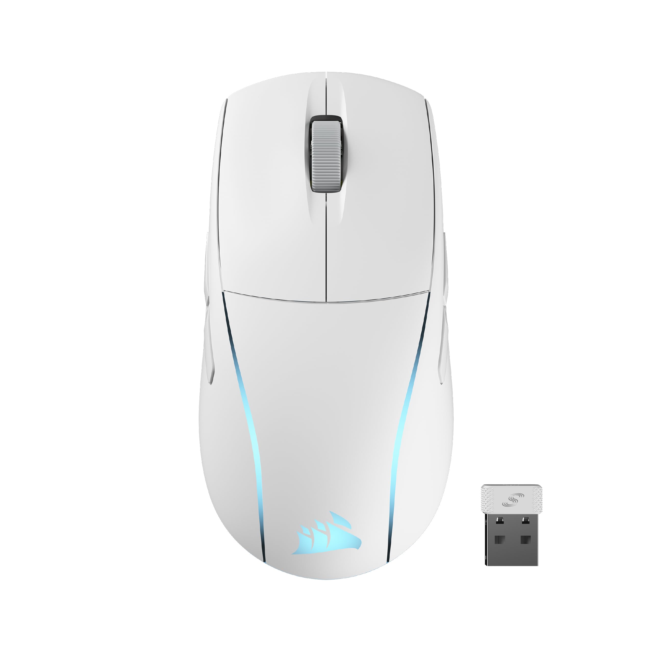 Corsair M75 Wireless Rgb Souris De Jeu Fps Légère – 26 000 Dpi – Boutons Latéraux Interchangeables – Compatible Icue – PC – Blanc