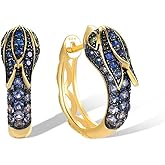 Santuzza 925 Sterling Silver Gemstone Animal Dangle Earrings for Women