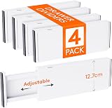 Lifewit Drawer Dividers 4 Pack 34-56cm Adjustable White Organizer