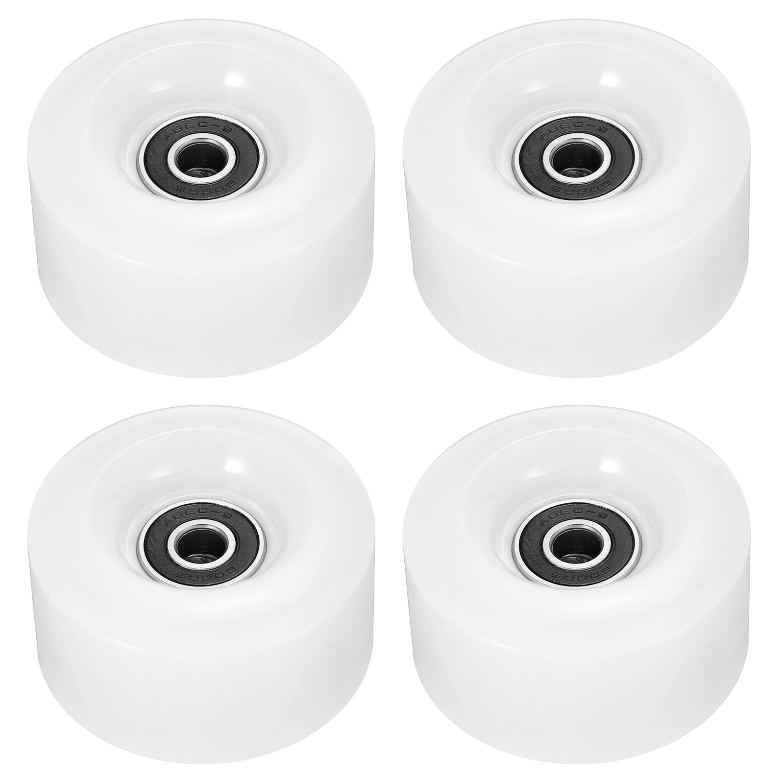 M METERXITY 4 Pack Roller Skate Wheels - Quad Skates Accessories with Bearings, Durable Wear-Resistant PU Wheels, Apply to Skating (32 x 58mm, White)