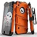 Zizo BOLT Series compatible with iPhone 6 Plus Case Military Grade Drop Tested Tempered Glass Screen Protector Holster iPhone 6S Plus ORANGE BLACK