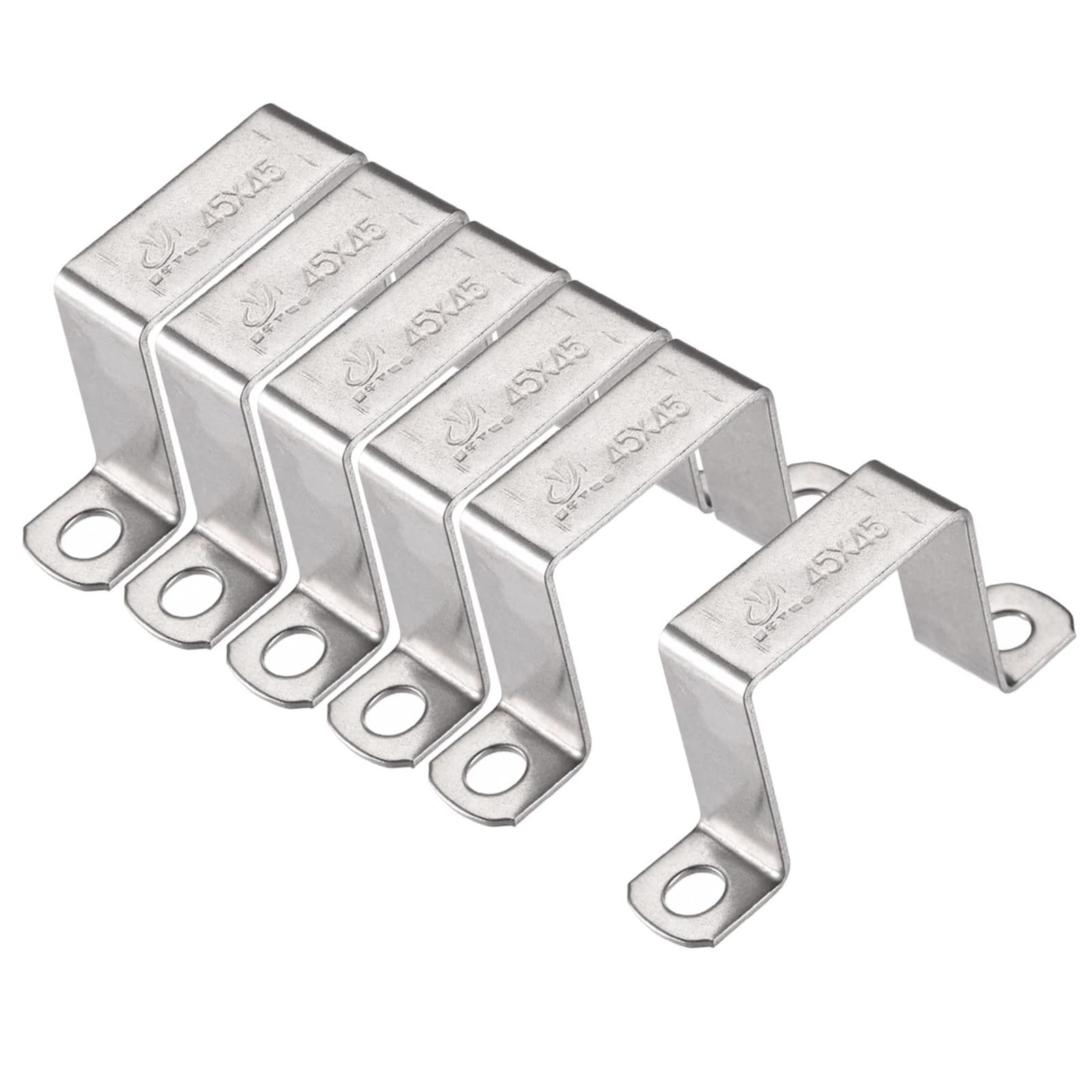 MACHSWON 43 x 46mm U Shaped Strut Connector Bracket 304 Stainless Steel Square Pipe Clamp for Door Closed Bar Holder 12pcs — image 1