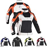 JAG Mesh Motorcycle Jacket with Armor, High Visibility Men's Riding Jacket | CE Level 1 Armor, Breathable Mesh Summer Jacket, Reflective Strips, Adjustable Fit, Street Bike &amp; Adventure Riding