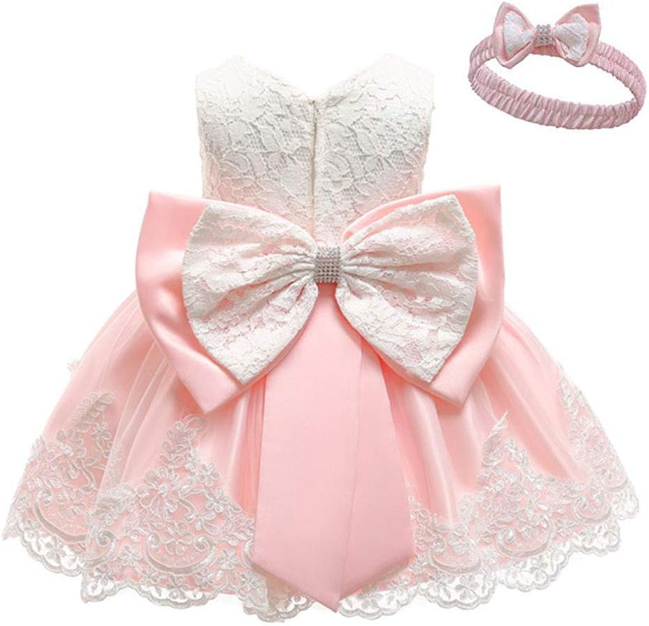 Baby Kids Girl‘s Dress Toddler Birthday Cute Big Bowknot Christening Dress 0-10 Years