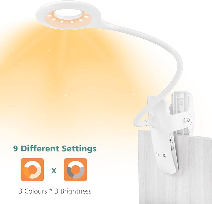 LENCENT 28 LED Reading Light, Blue Light Blocking Book Lamp, 9