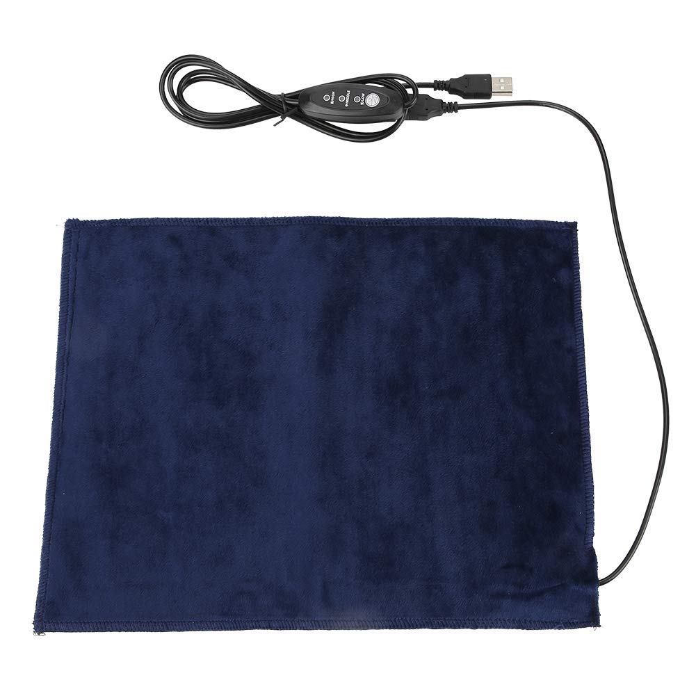 Electric Heating Pad 24x30cm, 5V 2A USB Electric Cloth Heater with 3 Gears Temperature Adjustable and Timer Function, for Back Neck Shoulder Pain Relief, for Pet Warmer