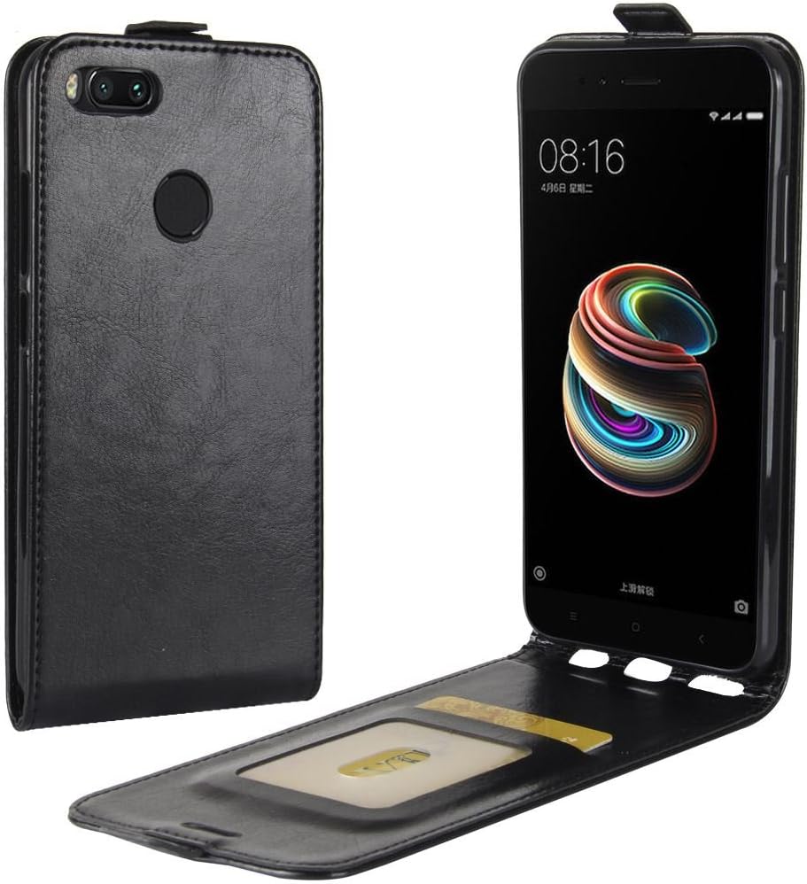 Xiaomi Mi A1 Case,DISLAND [Magnetic Closure][Ultra Thin] Vertical Up-Down Flip Leather Case Card Slot wallet Cover for Xiaomi Mi A1,Black