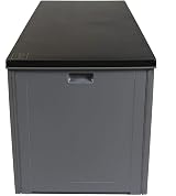 Charles Bentley 490L Outdoor Storage Box Grey Body Black Lid PP Vacuum view 2