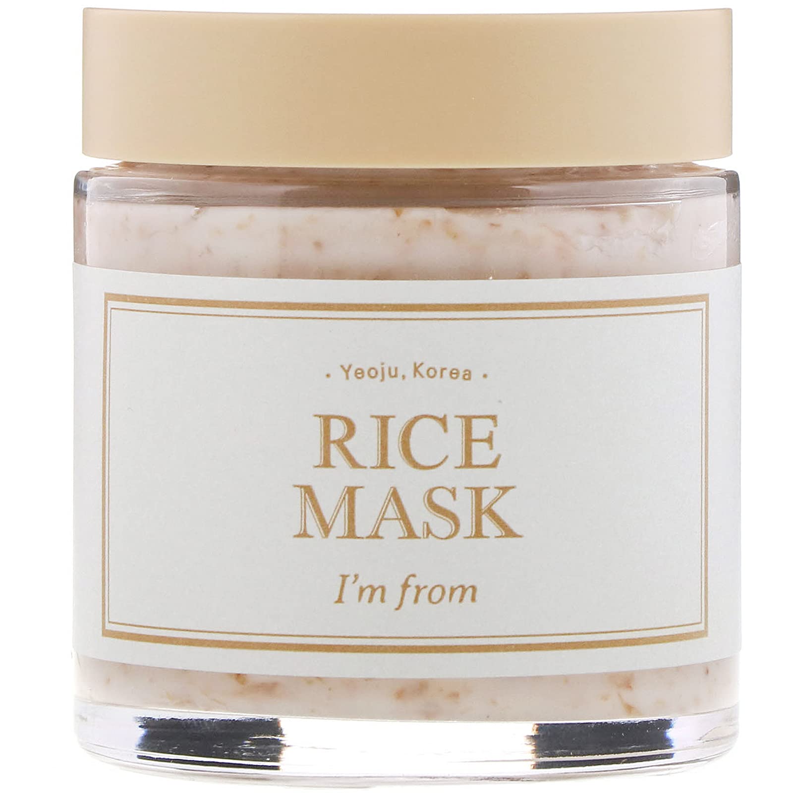 I'm from Rice Beauty Mask 3.88 Oz - Gentle Exfoliation with 4.1% Yeoju Rice, Vitamin-Enriched Formula for Smooth and Clear Skin, Natural Glow, and Pore Refinement