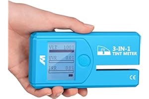 Mxmoonfree Tint Meter, Digital Window Tint Meter, 3-in-1 Solar Film Transmission Meter, UV IR Rejection Meter Spectrum Tester ONLY for Roll Down Windows