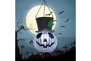 DREAMSKIP Halloween Lanterns Outdoor Waterproof, 6 Colors Changing Hanging Halloween Solar Lantern Lights Decorations for Yard, Outside, Garden, Patio, Halloween Gifts for Women, Adult