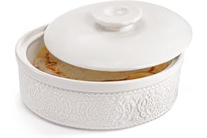 SOUJOY Porcelain Tortilla Warmer, 8.5 inch Tortilla Server with Lid, Taco Holder Taco Tuesday Night, Mexican Party, Hold up t
