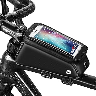 Grefay Fahrrad Rahmentaschen Wasserdicht Farhrradlenkertasche Oberrohrtasche Handytasche Geeignet für Smartphones/Innerhalb mit Kopfhörerloch, TPU Touchschirm von 6 Zoll