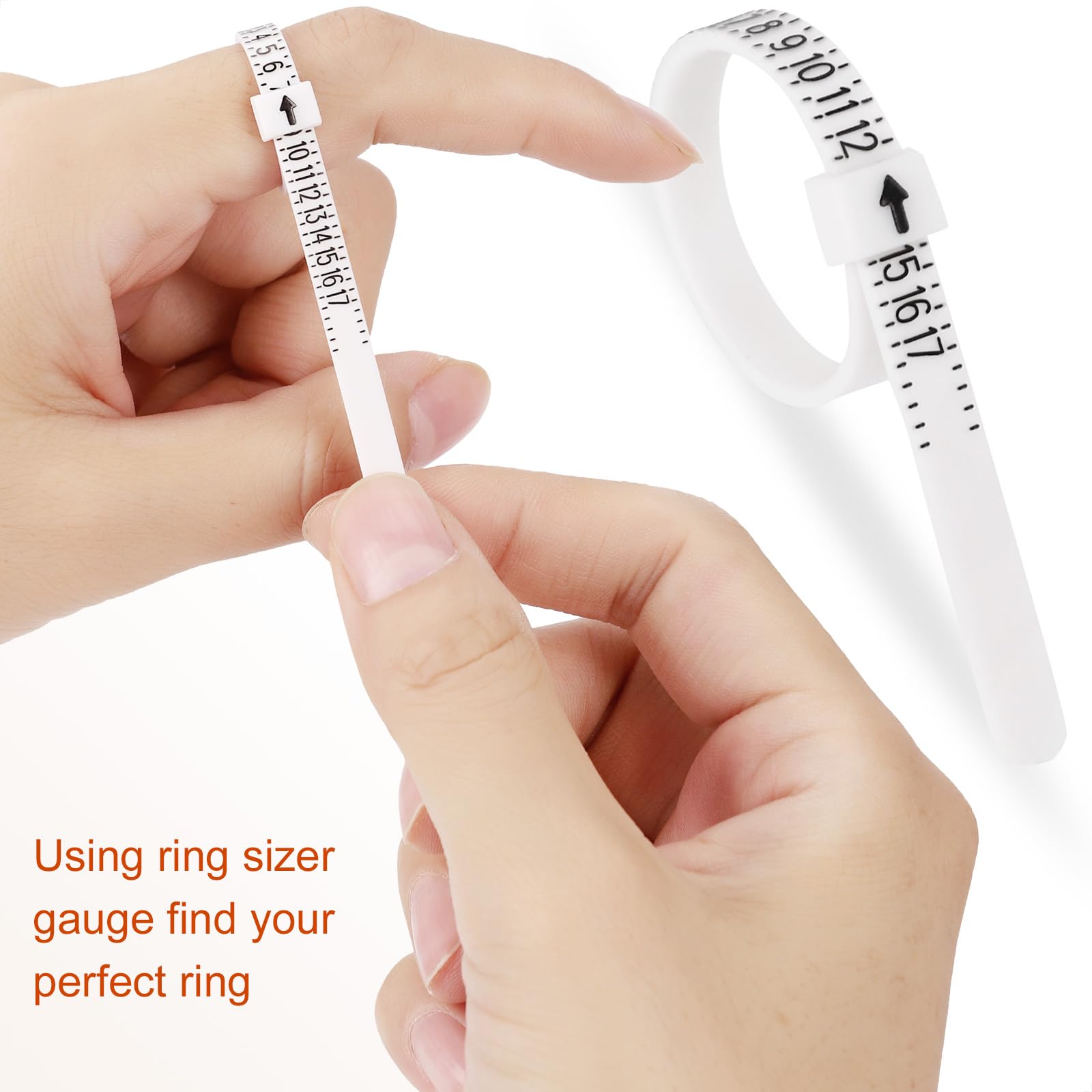 Ring Sizer Measuring Tool Kit, Ring Mandrel Measurer, 27 PCS Premium Steel Measuring Ring Tool, US Ring Size 0-13, 2 PCS Reusable Finger Size 1-17 USA Rings Size with Magnified Glass