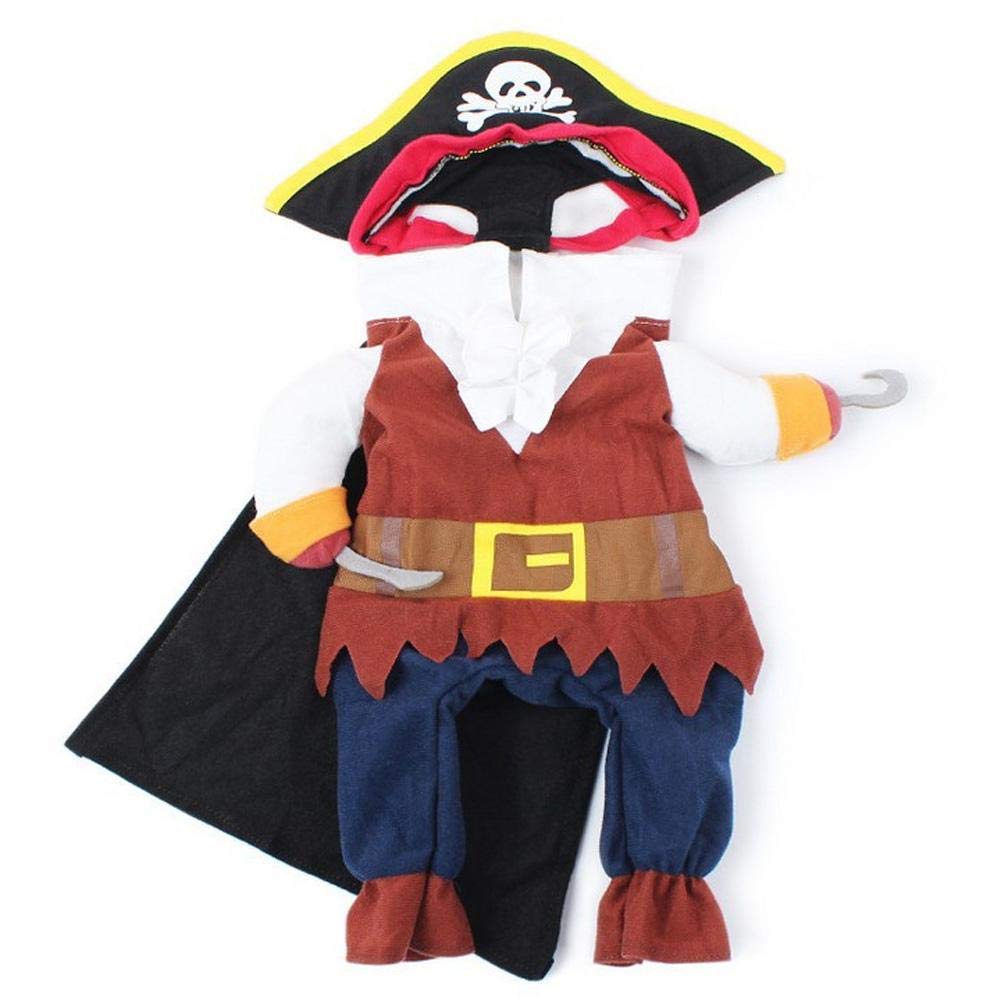 Pet Pirate Costume Pet Halloween Christmas Cosplay Dress Funny Dog Cat Cosplay Prop Dressing up Party Apparel for Halloween Christmas Weekend Parties Birthday(S)