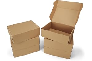 Serwrsw 12x9x4 Shipping Boxes Set of 6, Small Cardboard Boxes for Packaging, Brown Mailing Boxes for Small Business