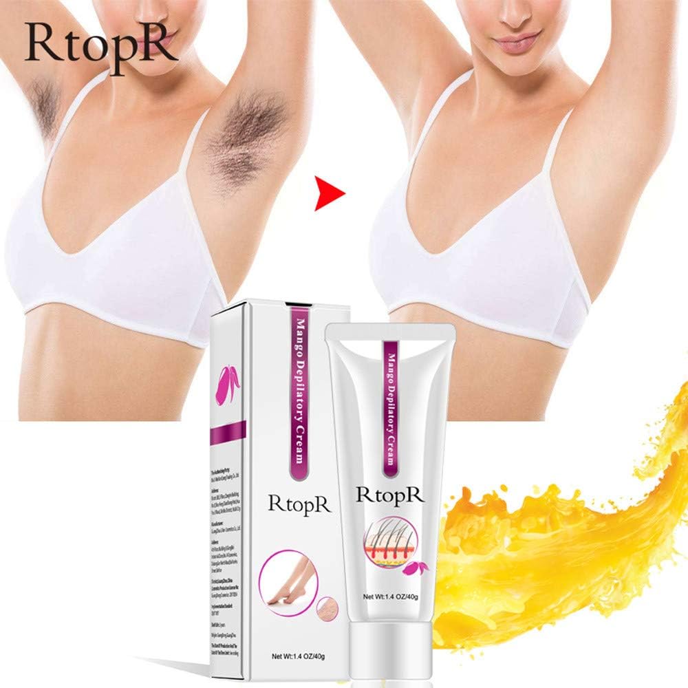 Iusun Hair Removal Cream Unisex Depilatory Mango Painless Flawless Fast for Body Underarms Armpit Legs Knees Bikini Area Soft Skin Care Long Last Smoothness (White)