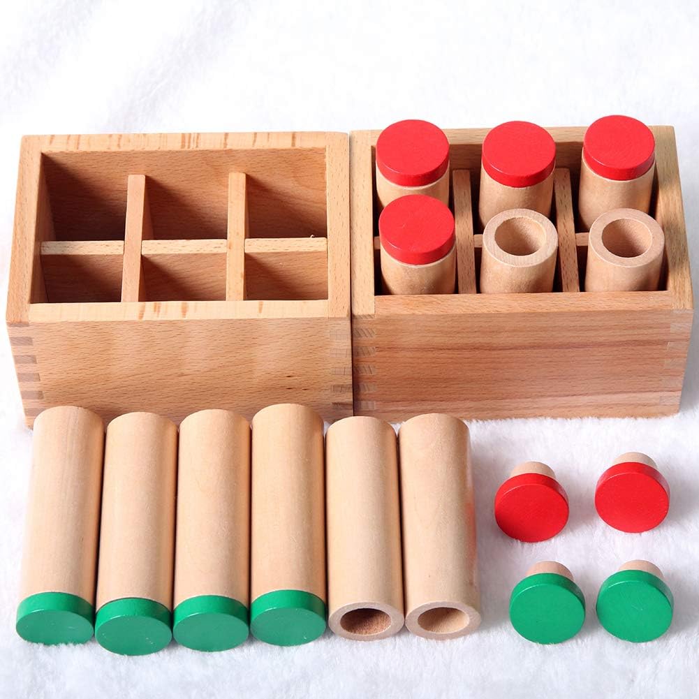 khkadiwb ToysRepair Tool Puzzles & Magic Cubes Montessori Sensorial Auditory Material Sound Cylinders Box Kids Educational Toy Non-Toxic Intelligent Development Gift