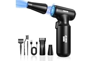 FORETOO Compressed Air Duster,Turbo Jet Blower,Electric Cordless Jet Fan 300000rpm,3 Gear Speed Mini Jet Blower for Cleaning PC dust,Camping,Outdoor,Car,Home
