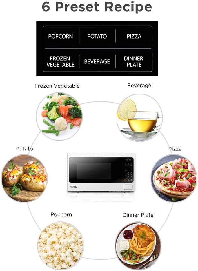 TOSHIBA 20 Liter 800W Digital Solo Small Microwave With 11 Power Levels, One-touch Express Cook with 6 Preset Recipe, Defrost - Image 5