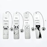 4Pcs/Set Dog Bookmarks - Stainless Steel Hollow Dog Paw Bookmark, You Pawsed Here Book Mark Gifts for Women Men Book & Dog Lover (New A Dog)